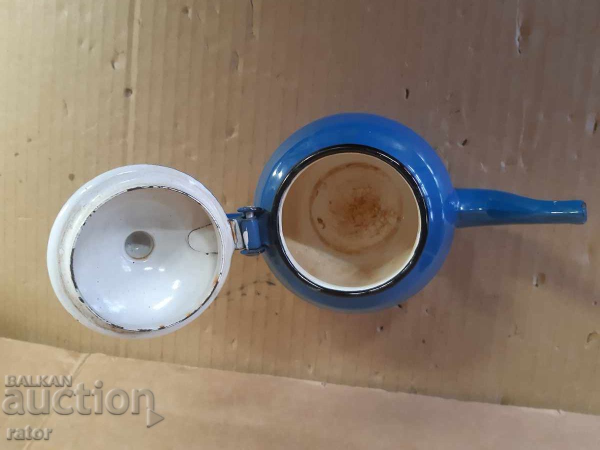 Красив стар малък емайлиран  чайник - 6