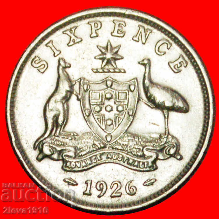 ARGINT: AUSTRALIA ★ 6 PENI 1926! GEORGE V (1911-1936) cu preț € 34.95 | 68.36 BGN