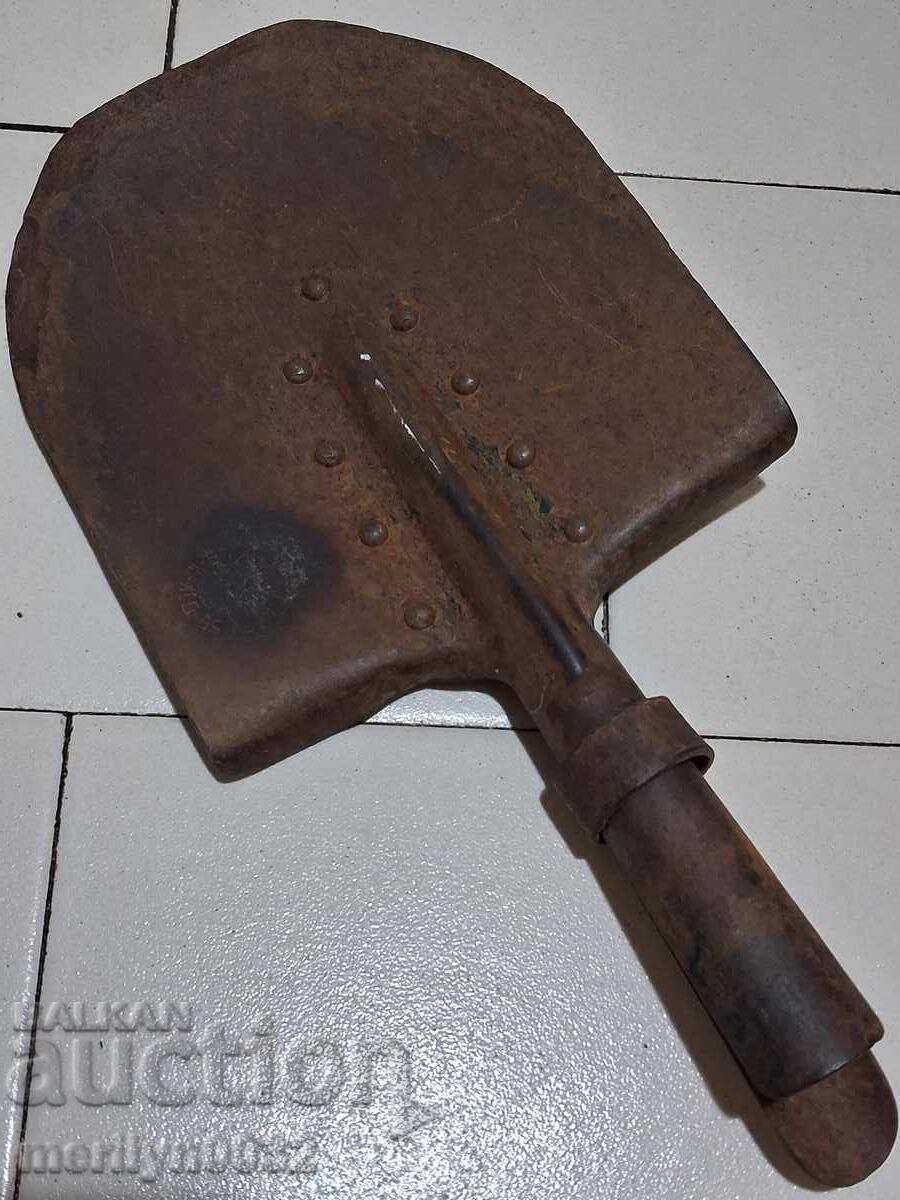 Lopata voenna s pecat, rezistentă, masivă, din fier forjat - 7