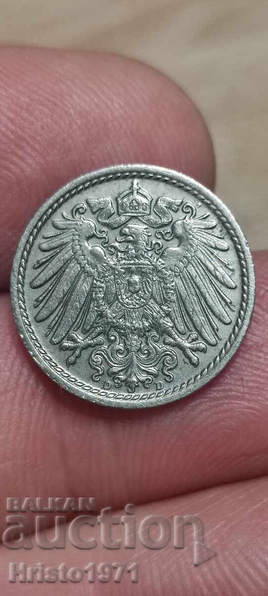 5 Pfennig 1915 cu preț € 20.00 | 39.12 BGN