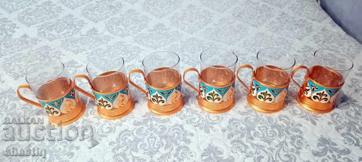Set Colectibil: 6 buc. Suporturi de pahar rusești „Povești” URSS