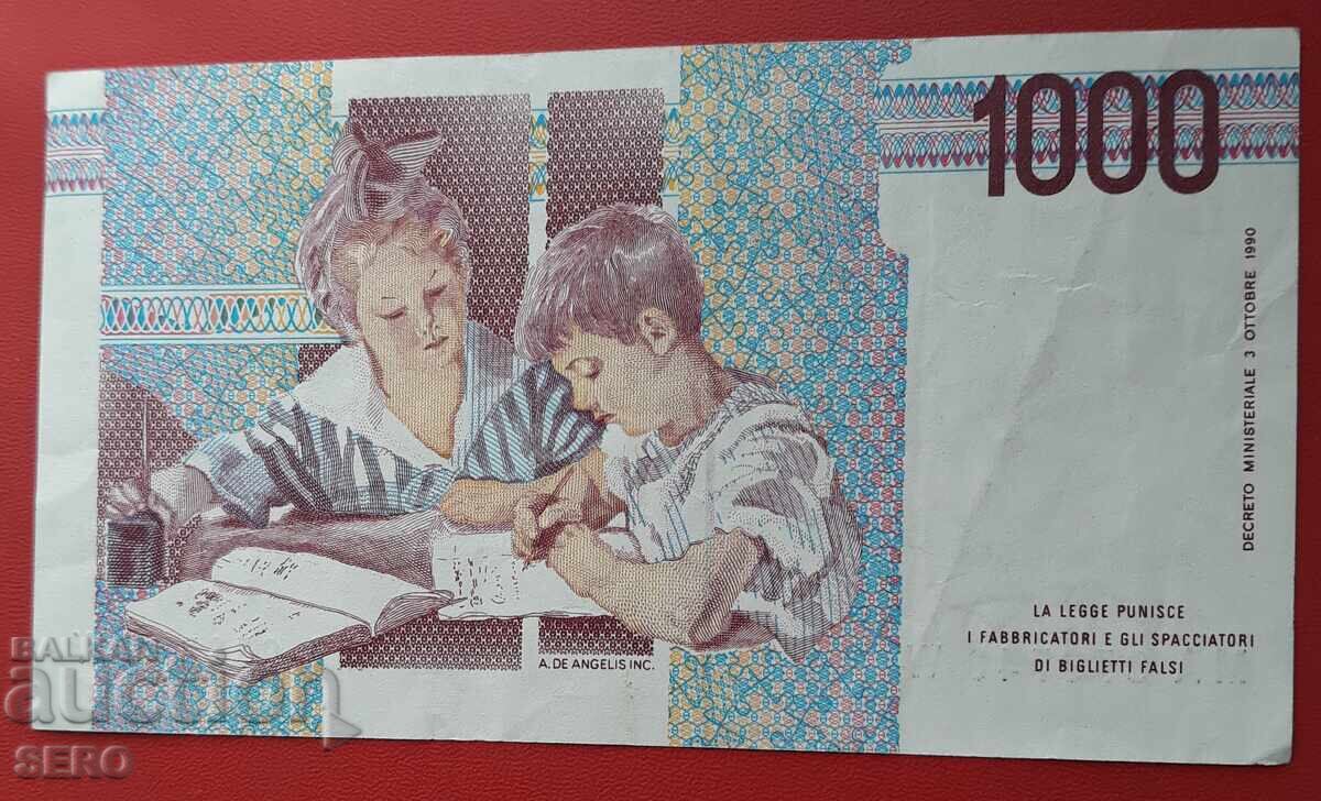 Bancnota-Italia-1000 lire 1990 cu preț € 0.50 | 0.98 BGN