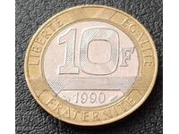 10 franci Franța 1990