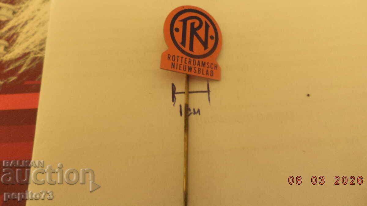 Δημοπρασία Διαφημιστικό έμβλημα, Rotterdamsch Nieuwsblad, Ολλανδική εφημερίδα