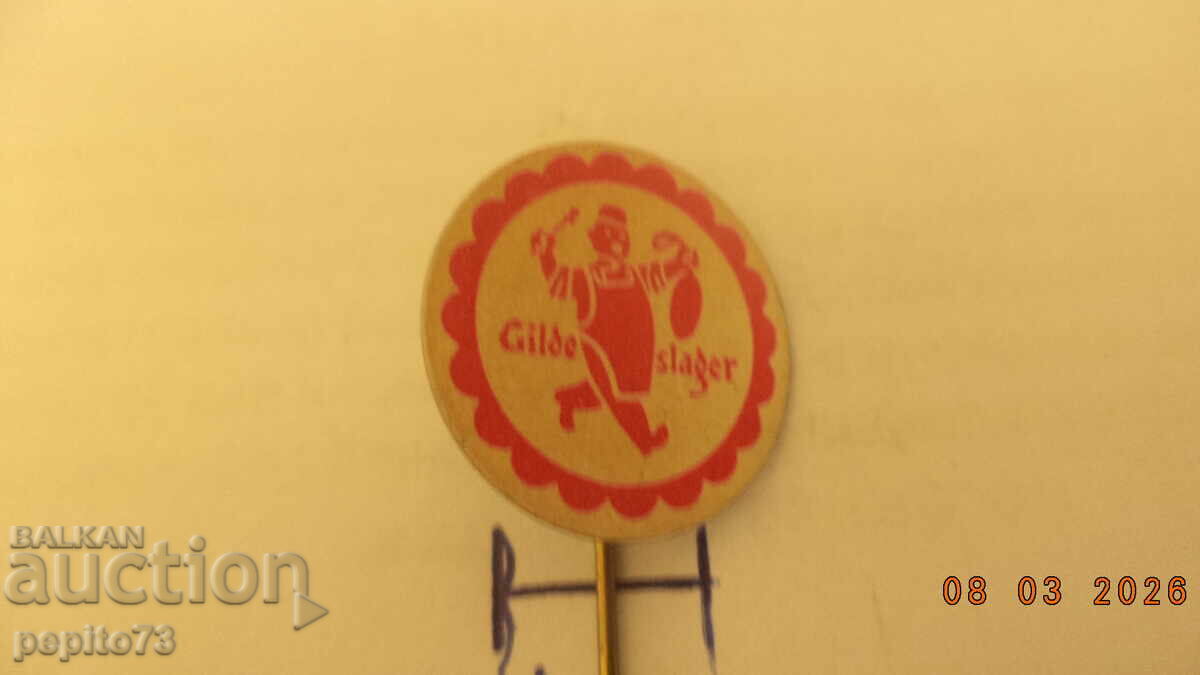 Διαφημιστικό σήμα, Gildeslader, συντεχνία κρεοπωλών με τιμή € 1.00 | 1.96 BGN