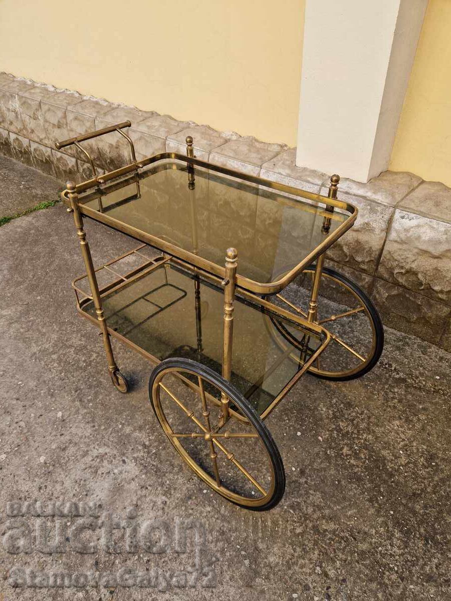 Livrarea Minunat cărucior antic din bronz pentru servire