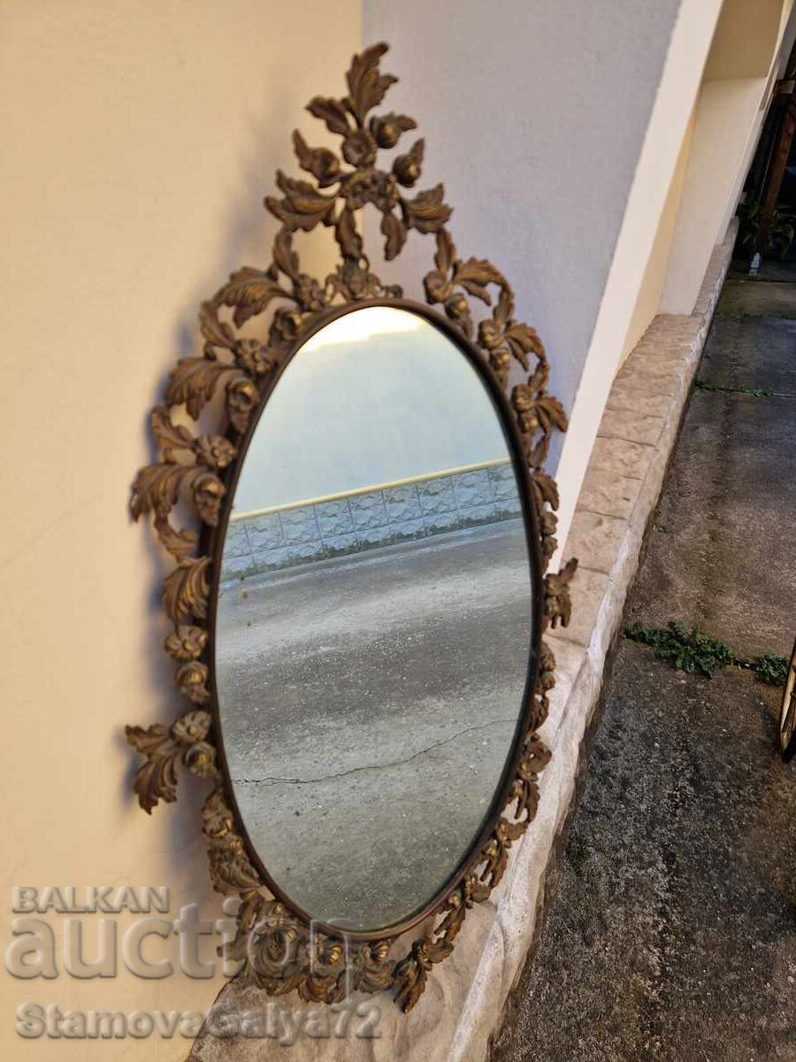 Уникално голямо антикварно френско бронзово огледало с цена € 199.00 | 389.21 лв.