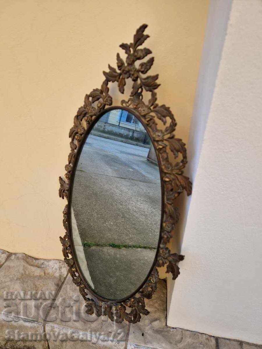 Аукцион Уникално голямо антикварно френско бронзово огледало