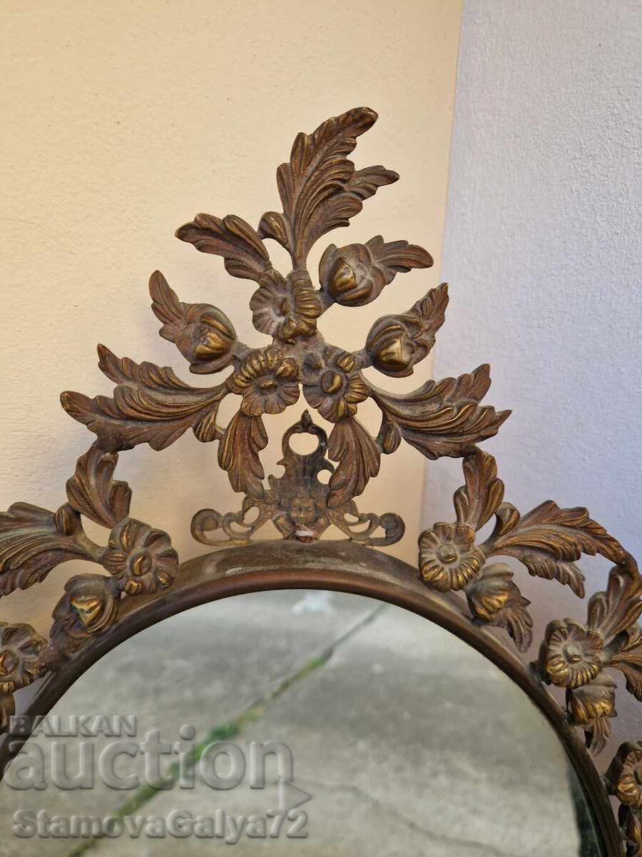 Oglindă antică franceză din bronz, unică, de mari dimensiuni - 7 Oglindă antică franceză din bronz, unică, de mari dimensiuni - 7
