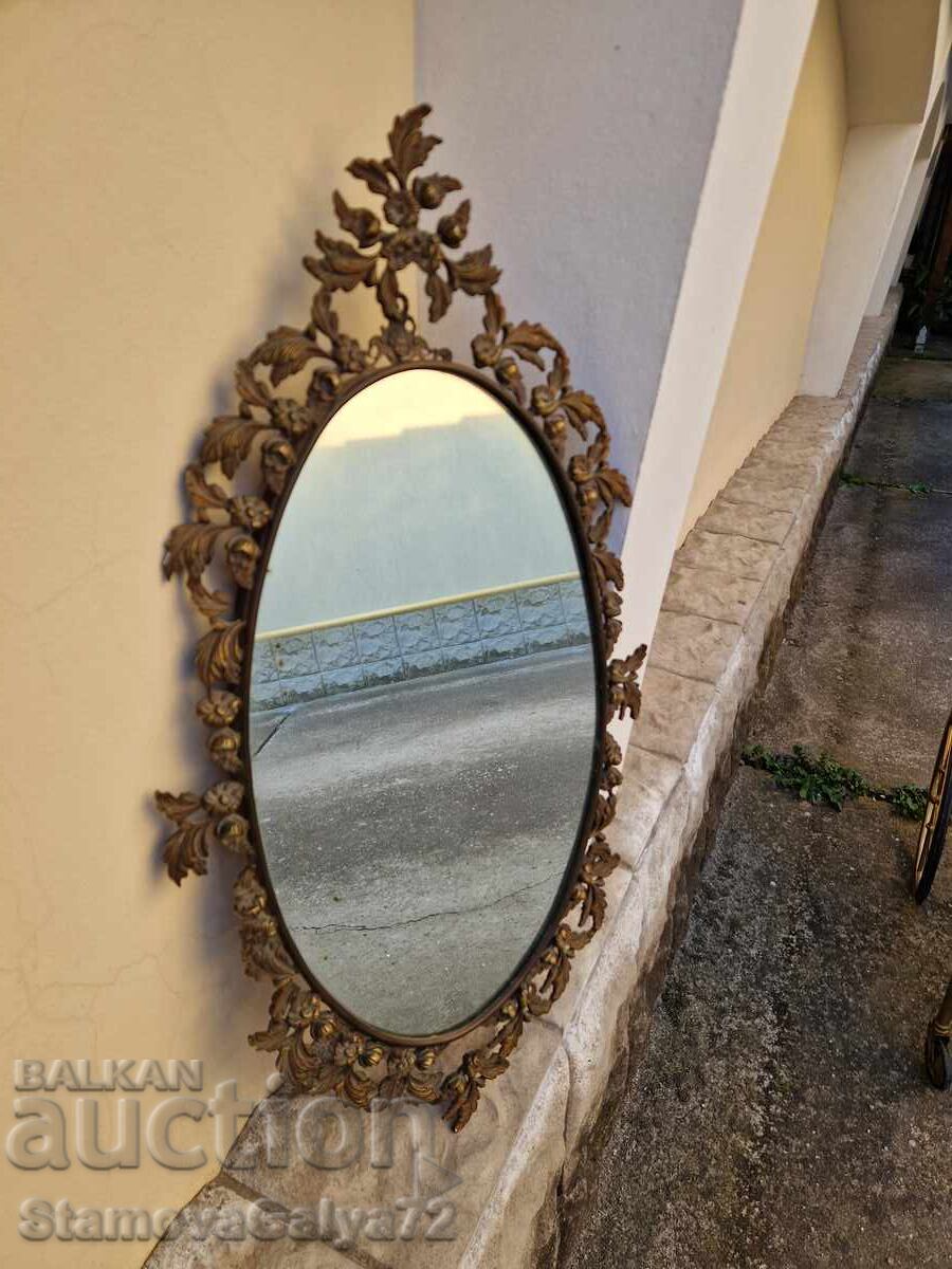 Уникално голямо антикварно френско бронзово огледало