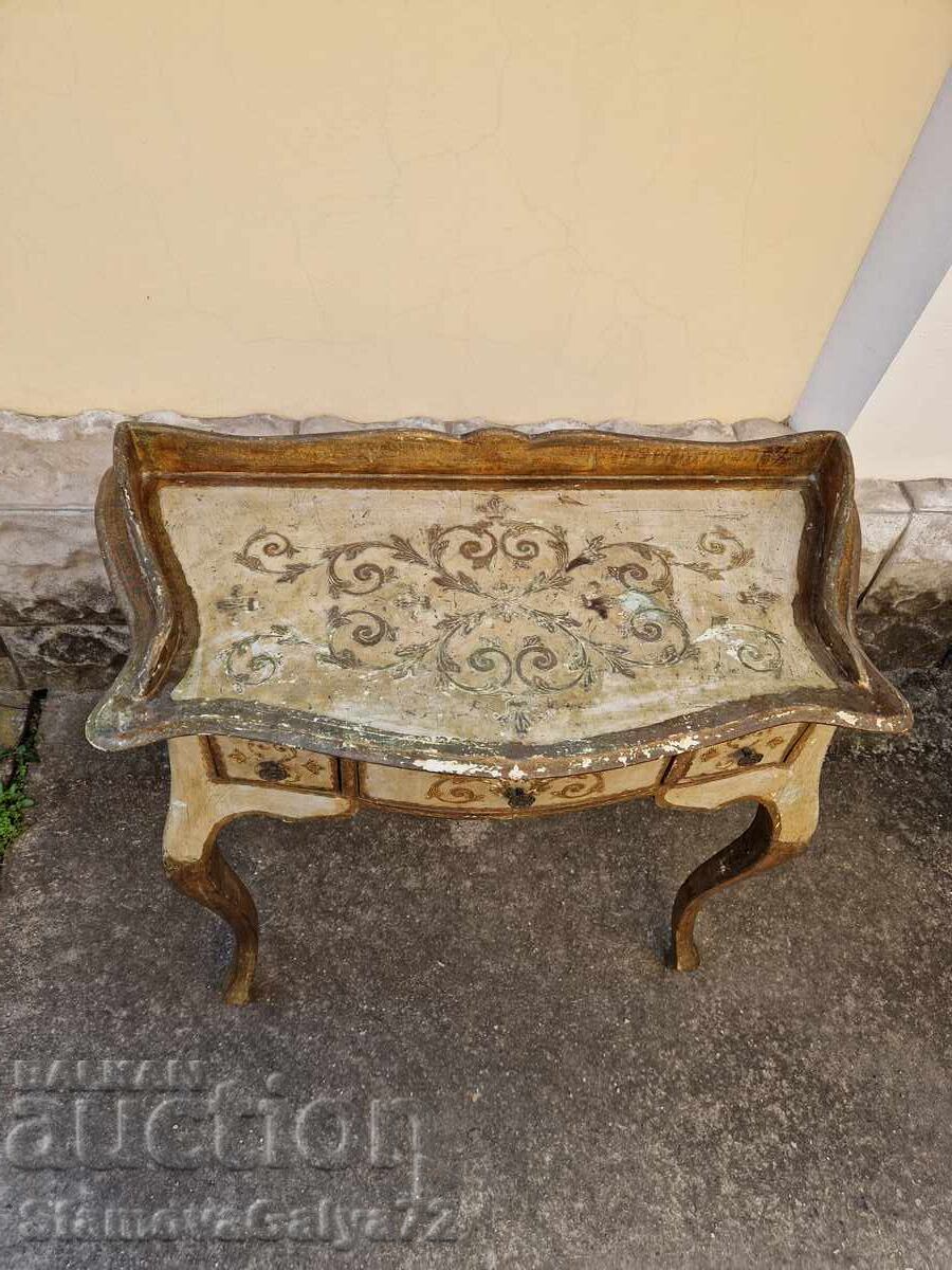 Rară consolă antică italiană din lemn, unică - 6 Rară consolă antică italiană din lemn, unică - 6