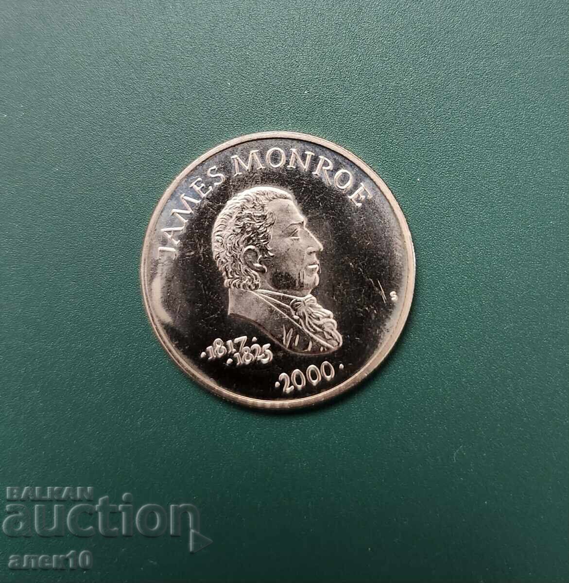 Либерия 5 долар  2000    Монрие