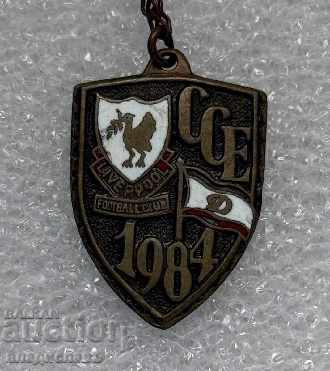 футболен знак ДИНАМО Букурещ Румъния - Ливърпул 1984 година