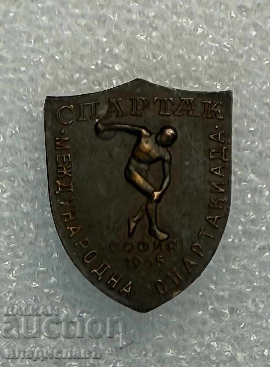 Emblemă de fotbal SPARTAK Spartachiada Internațională 1965 Sofia