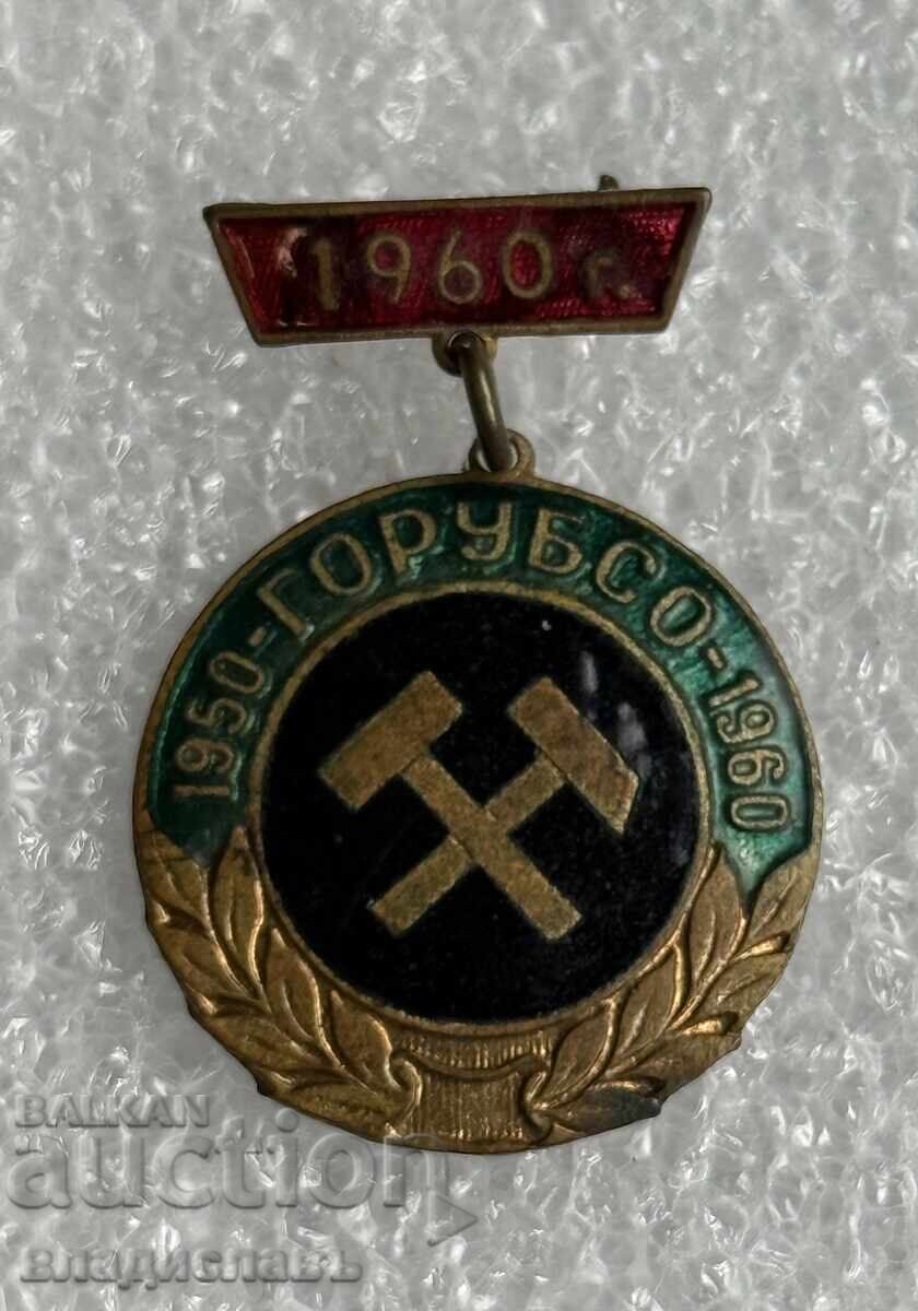 Semn de piept NRB (Republica Populară Bulgaria) timpuriu, 10 ani GORUBSO 1950-1960