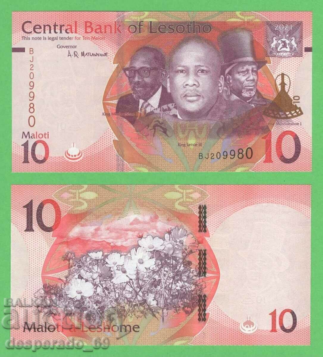 (¯`'•.¸ ЛЕСОТО 10 малоти 2021 UNC ¸.•'´¯) (¯`'•.¸ ЛЕСОТО 10 малоти 2021 UNC ¸.•'´¯)