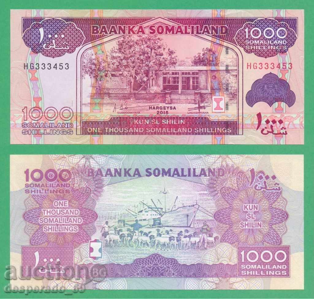 (¯`'•.¸ SOMALILAND 1000 șilingi 2015 UNC ¸.•'´¯) (¯`'•.¸ SOMALILAND 1000 șilingi 2015 UNC ¸.•'´¯)