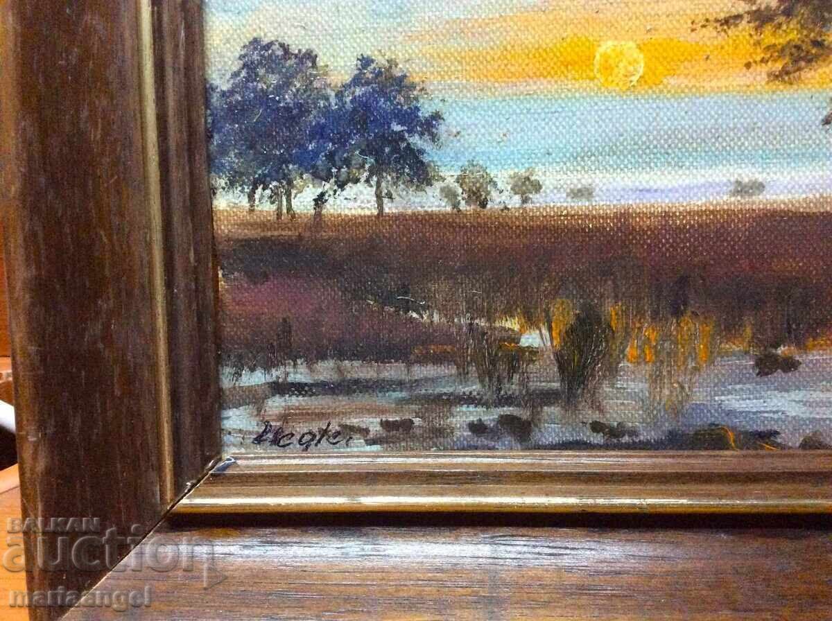 Tablou în ulei Apus de soare pe râul Roger Brown - 6