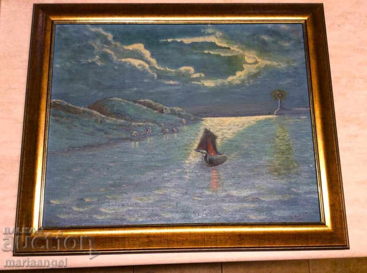 Маслена картина Лунна нощ (подписана) - 6