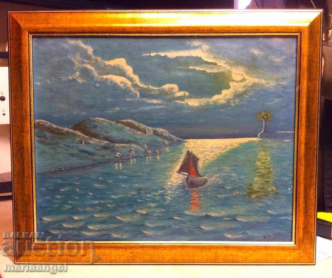 Маслена картина Лунна нощ (подписана) - 7