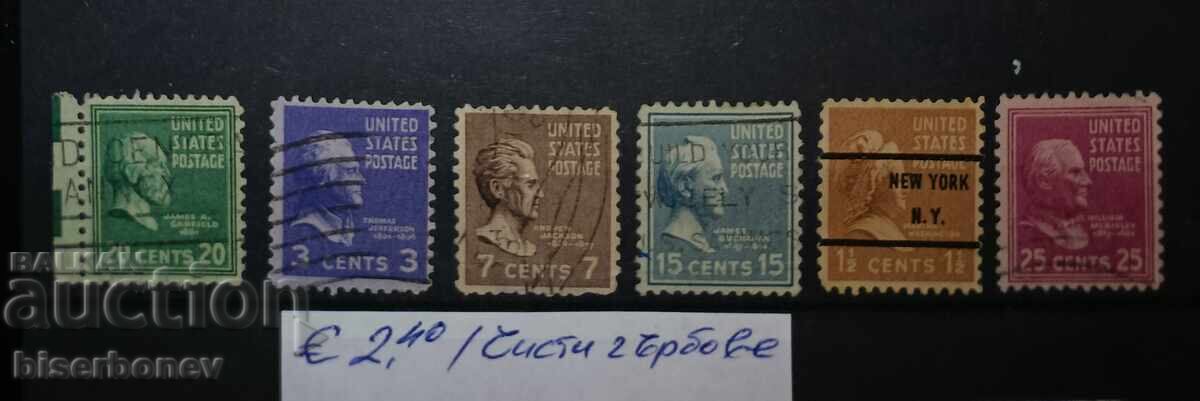 САЩ , USA , различни години, чисти гърбове