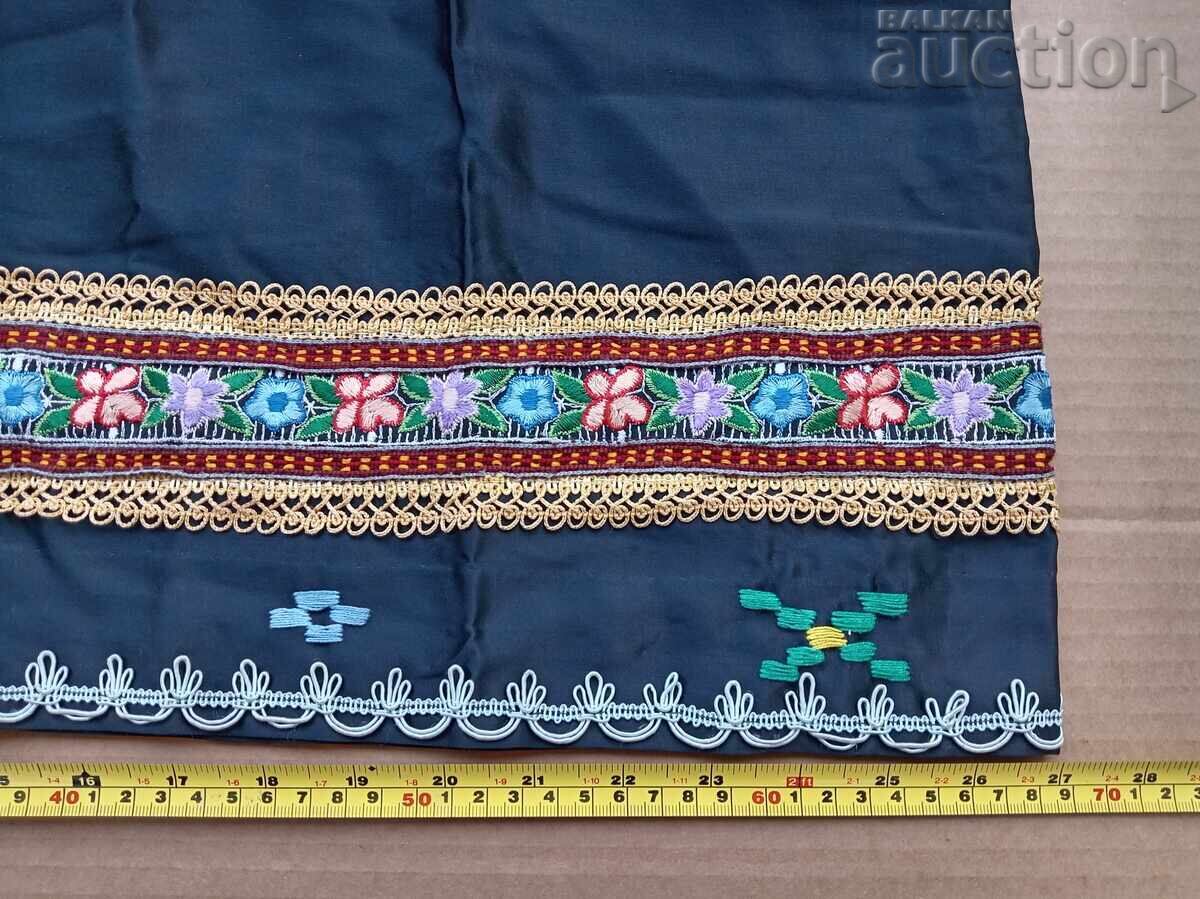 Fustă bruncă, pișmal cu șorț de catifea - 7