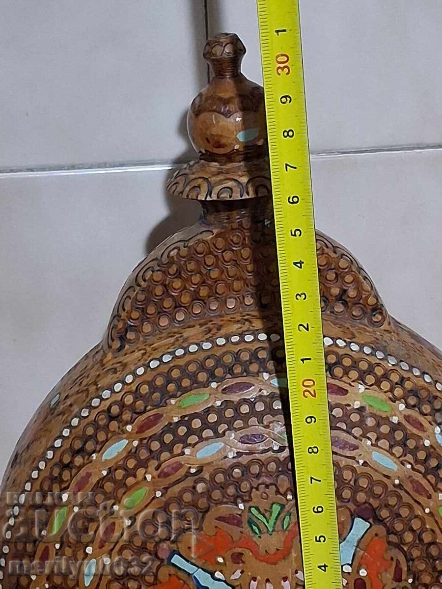 Bucurică veche pirografată, butoiaș, vas de băut - 5