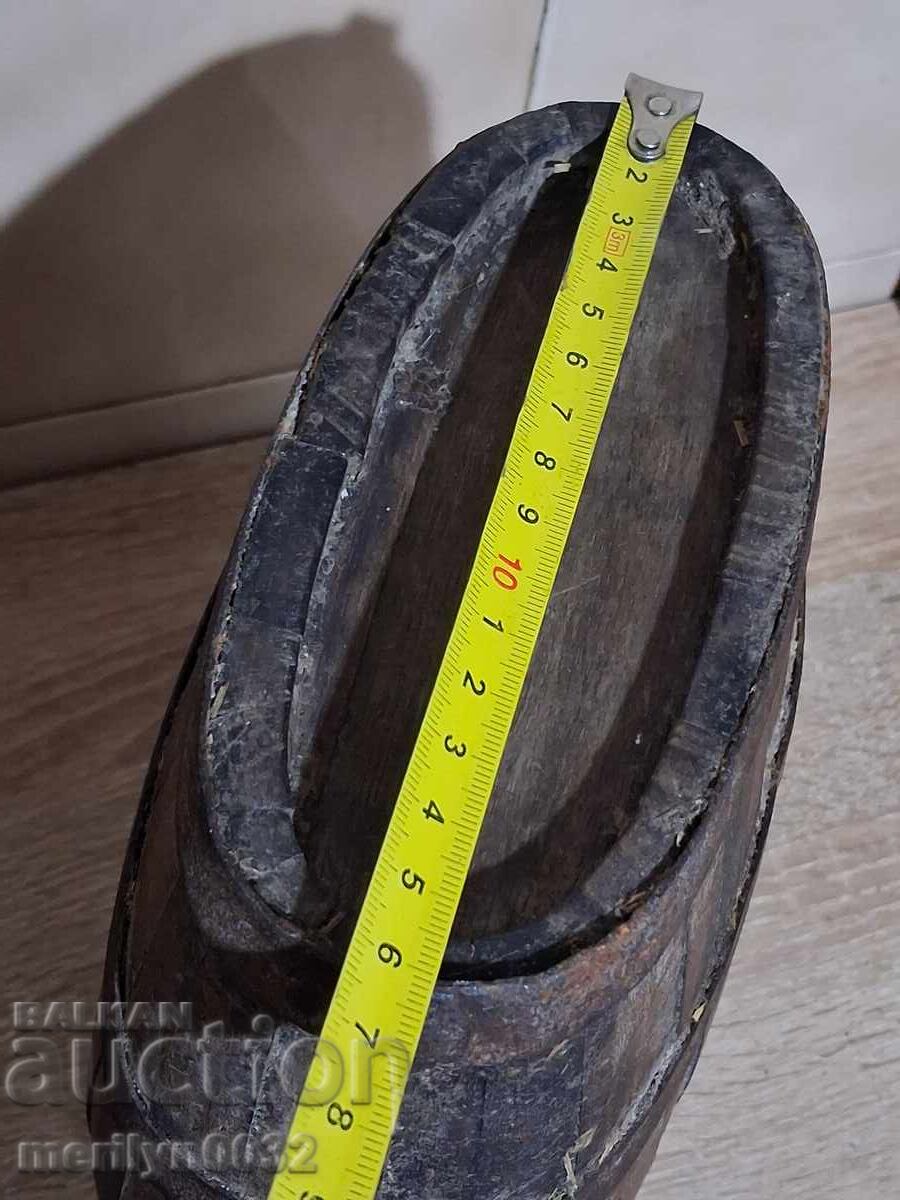 Стар павур от дърво дървения бъкел буре бъклица - 6