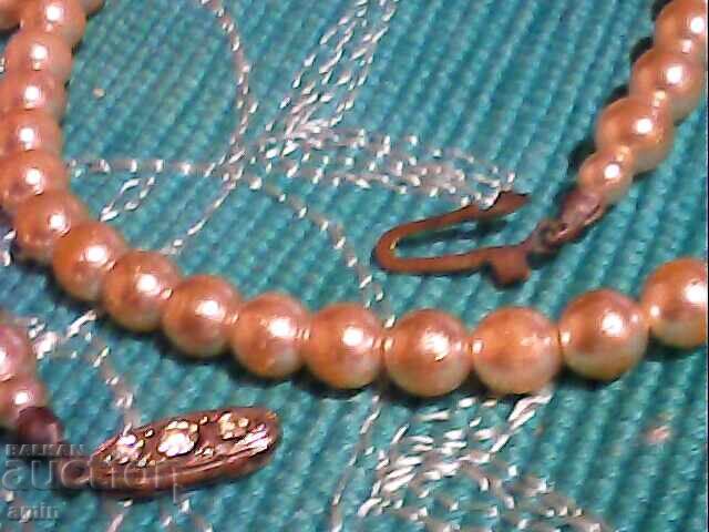 Аукцион красиво старо колие от естествени перли 4мм