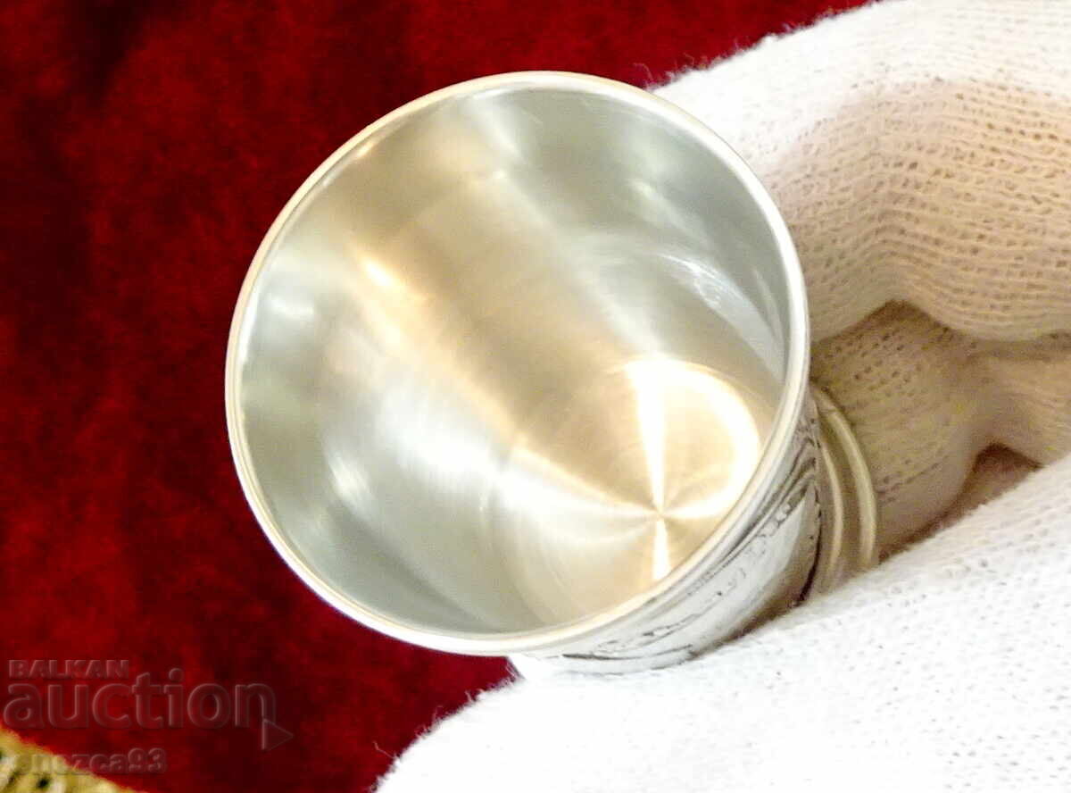 Delivery of Brandy glass, embossed rural scenes