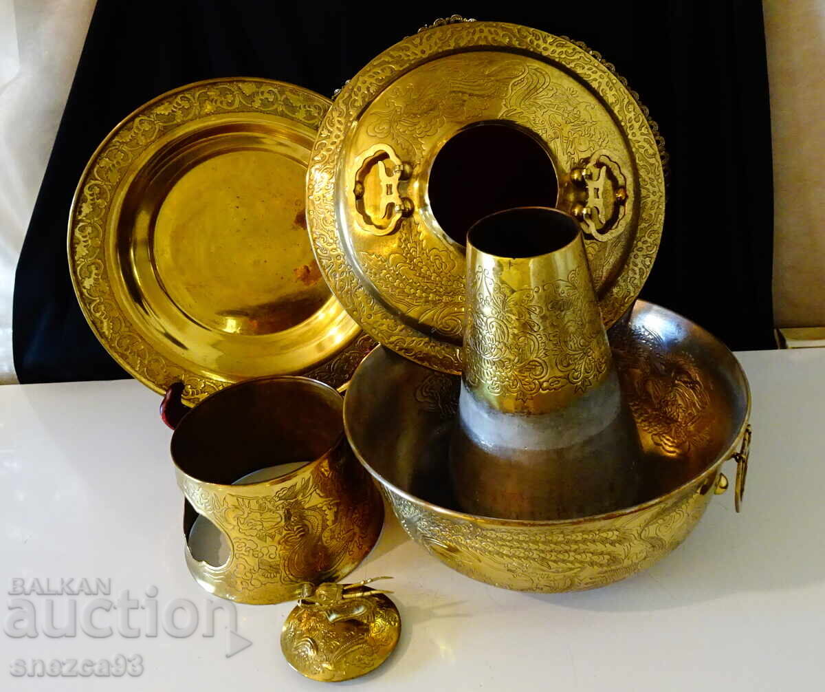 Κινέζικο μπρούτζινο μπάρμπεκιου, κατσαρόλα με κάρβουνα - 5