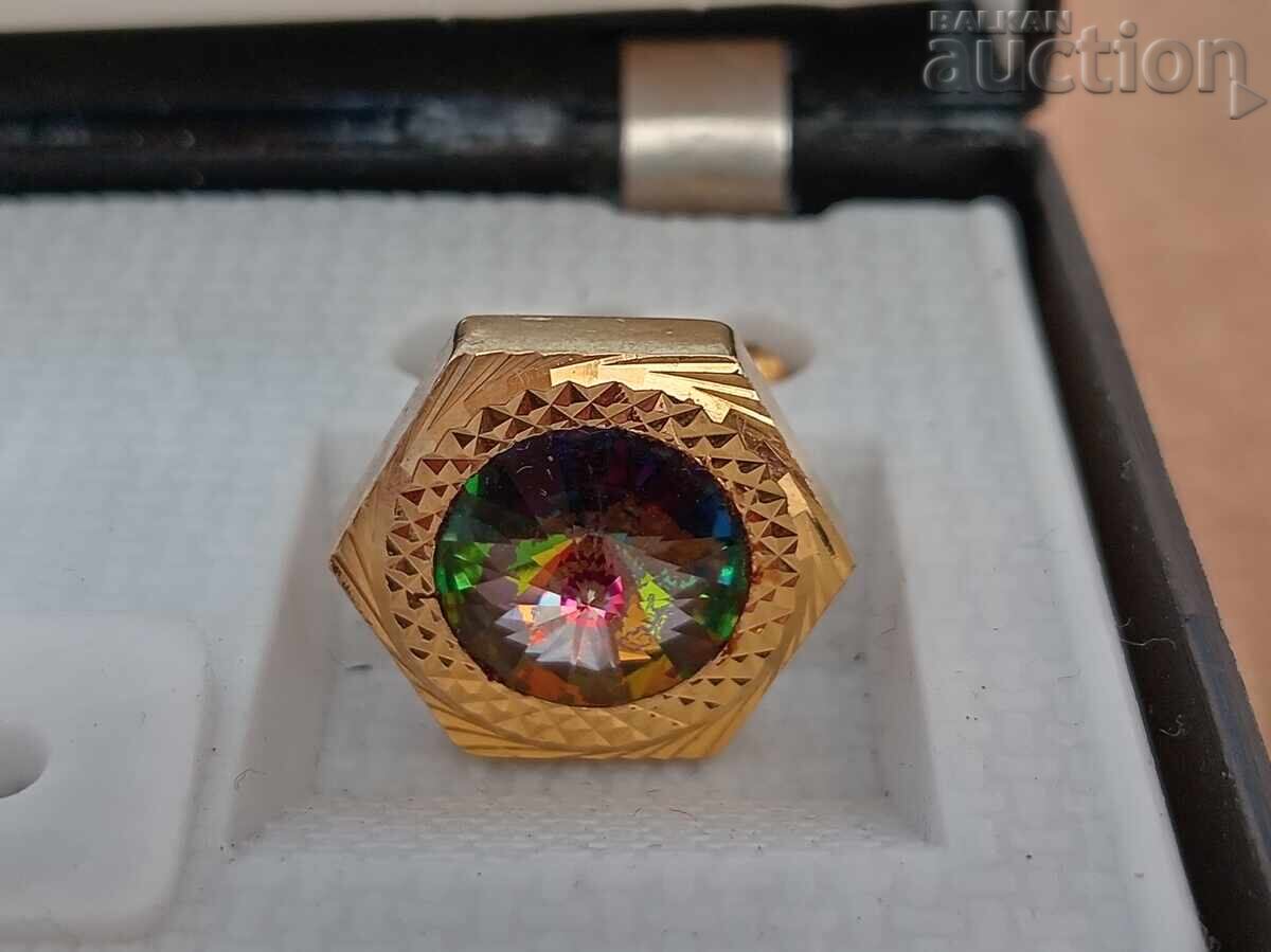 Butoni retro, butoniere, anii '70, vintage, placate cu aur - 5 Butoni retro, butoniere, anii '70, vintage, placate cu aur - 5