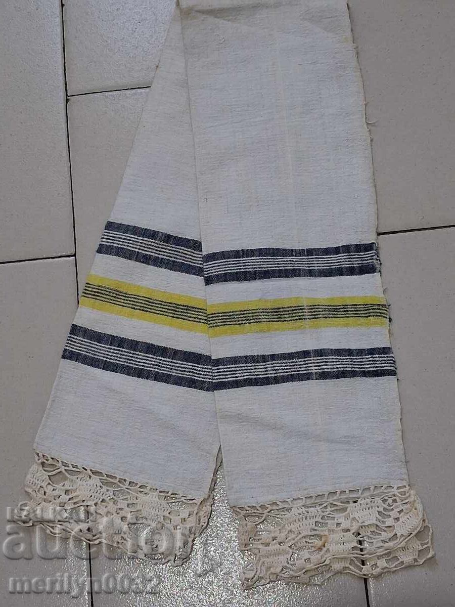 Παλιό ύφασμα κρόσσια με δαντέλα, πλέξιμο, κρόσσια με κέντημα - 6