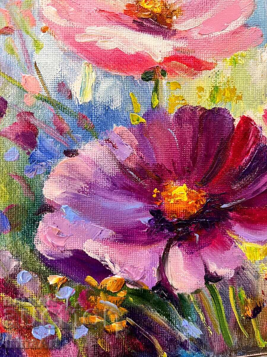 BZC!! Flori de câmp - I. Vodiana. Ulei pe pânză + Certificat - 6