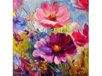 БЗЦ!! Полски цветя - И. Водяна. Масло, платно + Сертификат