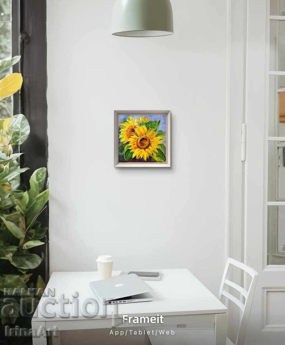 BZTS!! Floarea-soarelui de aur - I. Vodiană. Ulei. + Certificat - 11