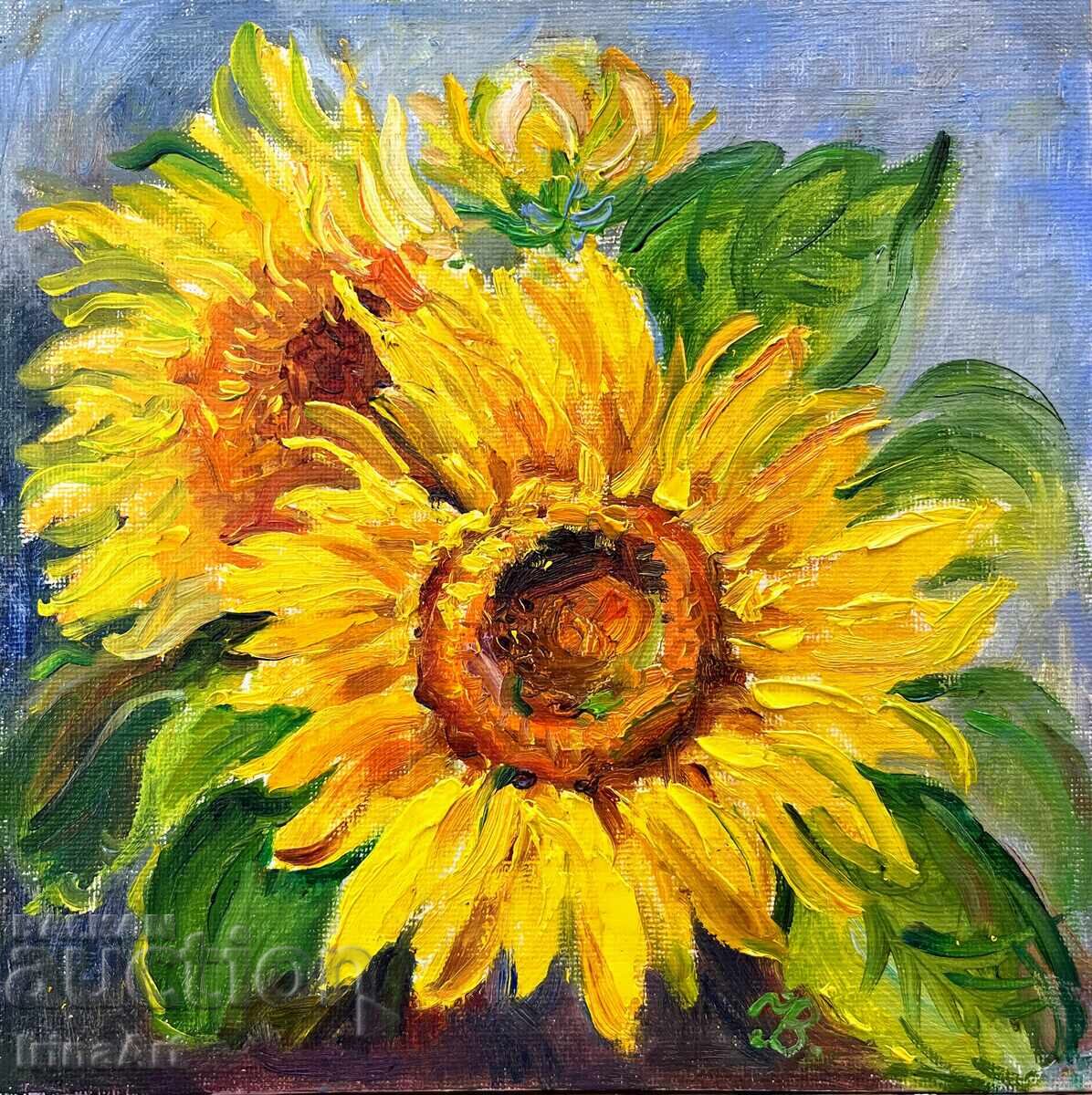 BZTS!! Floarea-soarelui de aur - I. Vodiană. Ulei. + Certificat