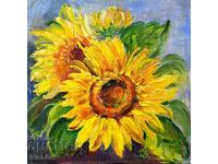 БЗЦ!! Златни слънчогледи - И. Водяна. Масло. + Сертификат