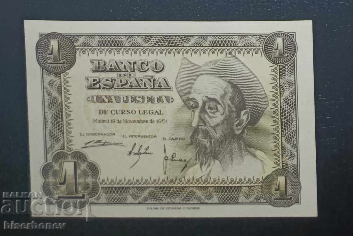1951 g. Ισπανία, Spain, 1 πεσέτα, UNC