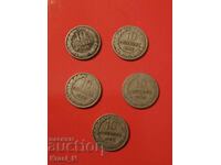 5 броя монети 1888г.