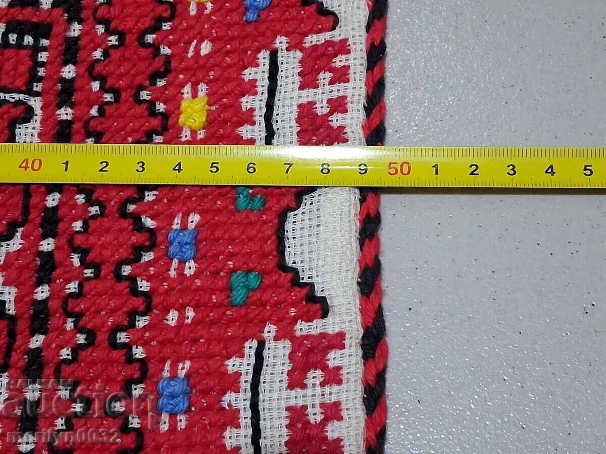 Fetă de pernă costum brodat țesut veche - 6