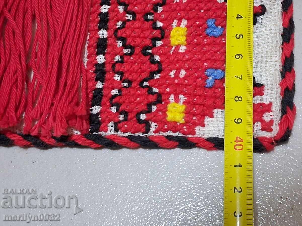 Fetă de pernă costum brodat țesut veche - 7