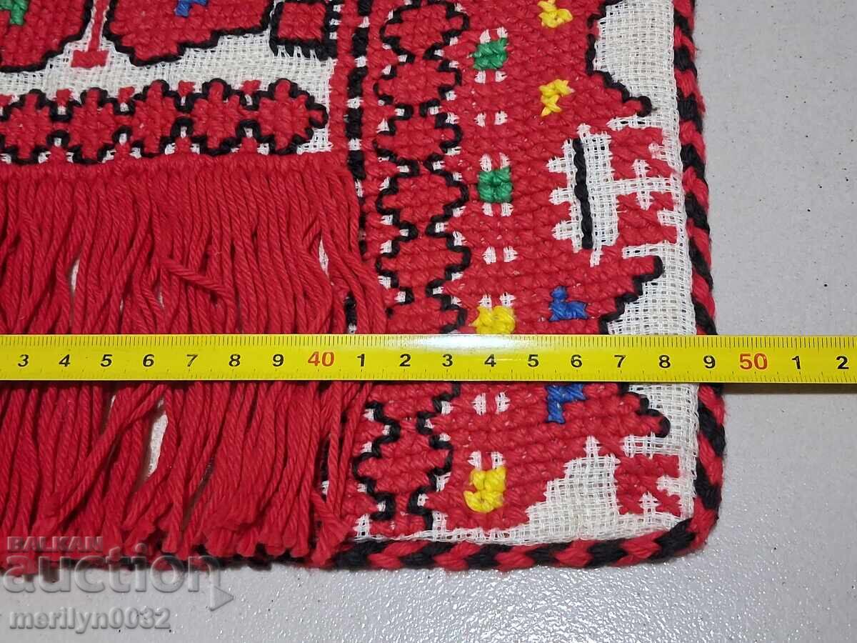 Παλιά υφαντή κεντητή κεντητή μαξιλαροθήκη - 5