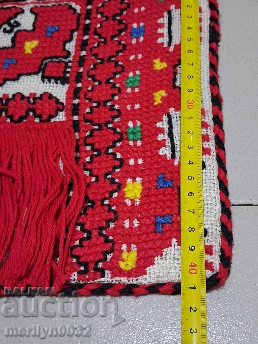 Παλιά υφαντή κεντητή κεντητή μαξιλαροθήκη - 6