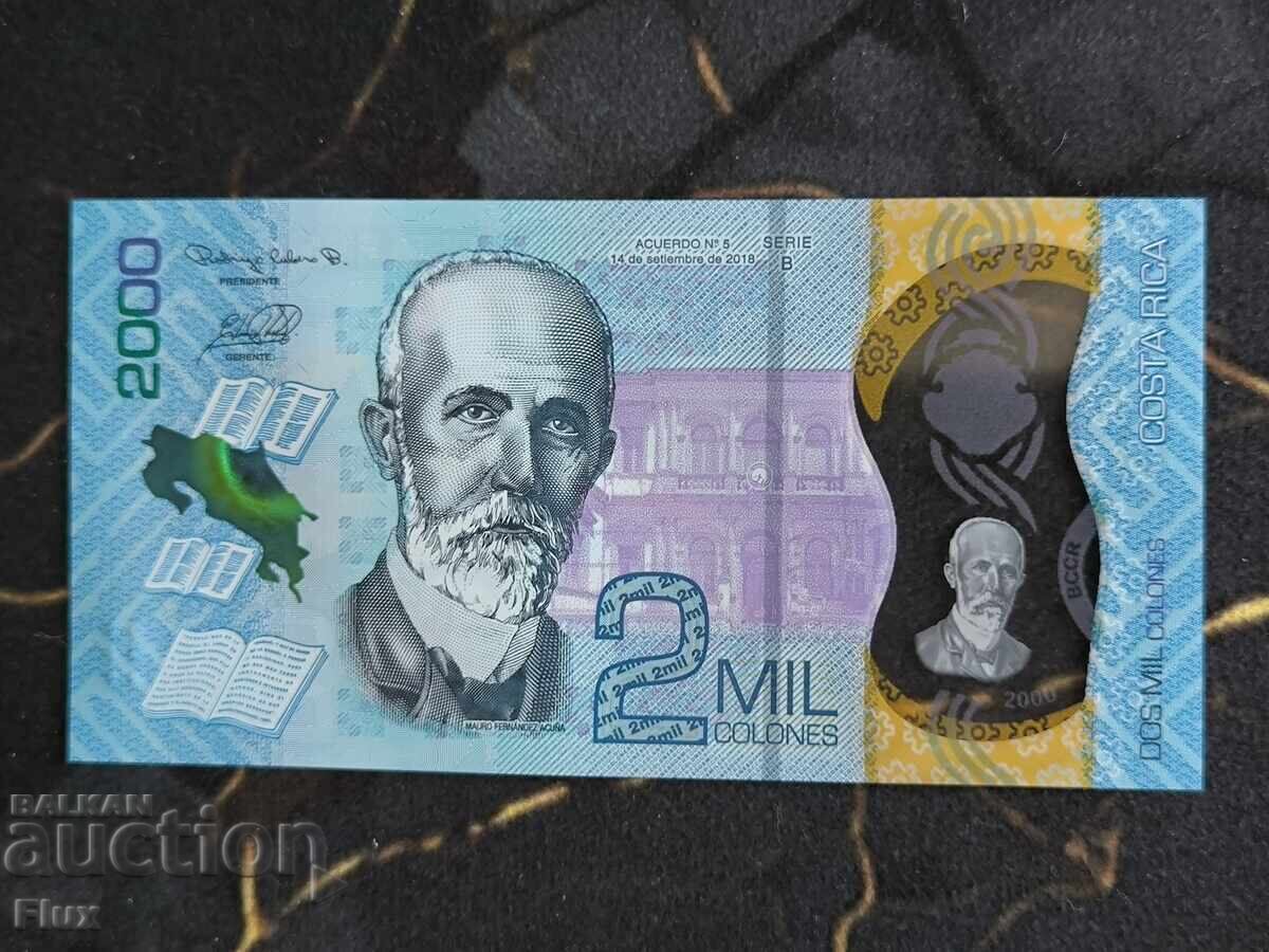 Bancnotă - Costa Rica - 2000 coloni UNC | 2018
