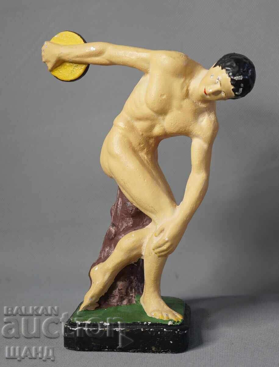 Παλαιό Μεταλλικό Άγαλμα Στατούλα Δισκοβόλος αρχαιοελληνικό γλυπτό