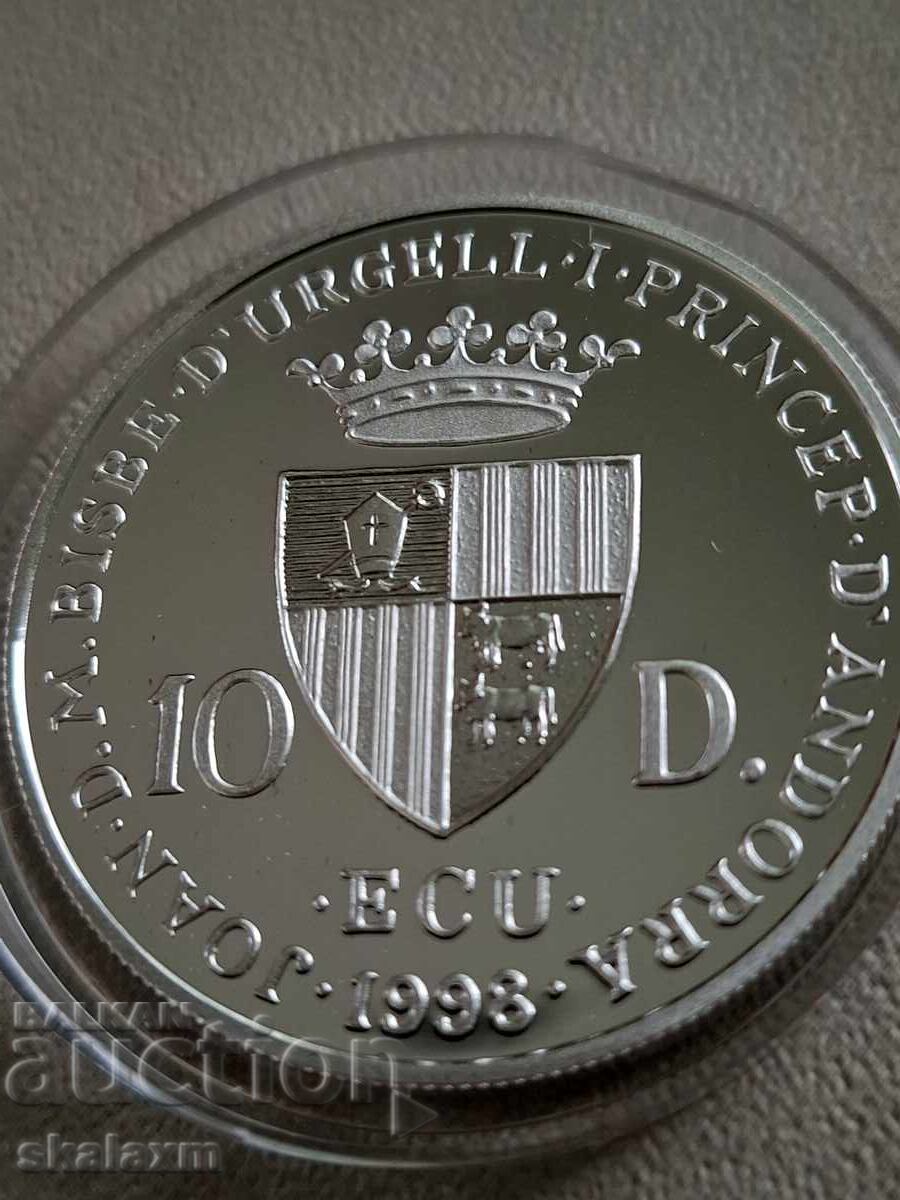 Доставка на Сребро 10 динера 1998г. Андора