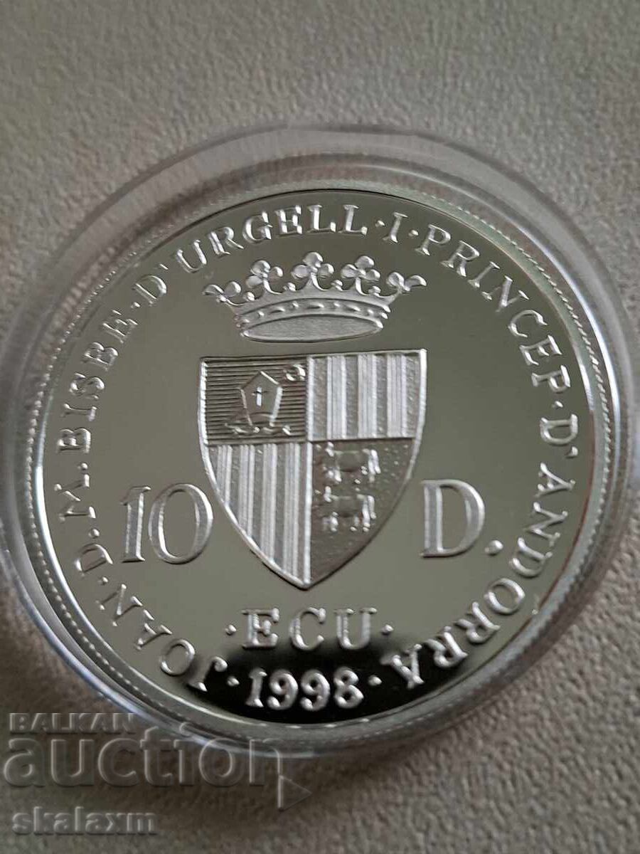 Доставка на Сребро 10 динера 1998г. Андора