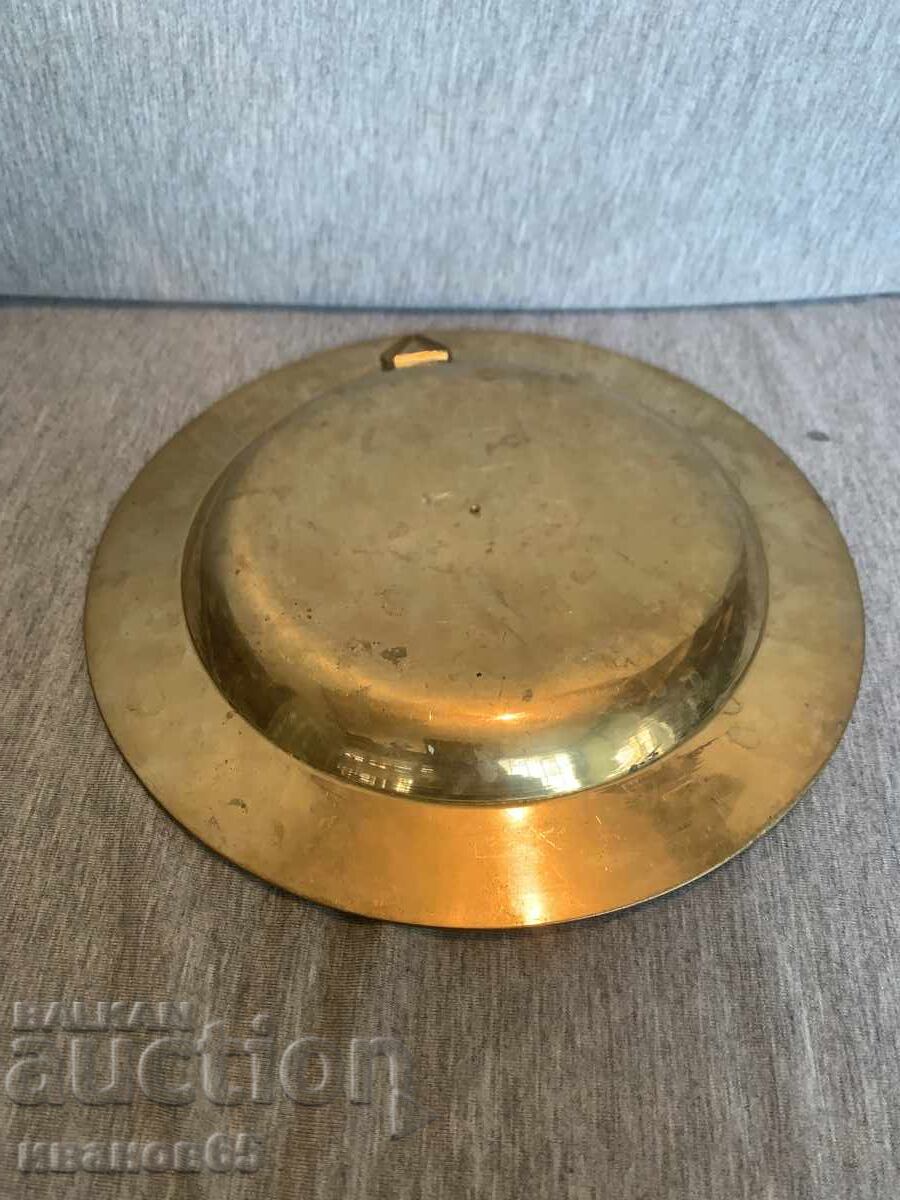 Месингова чиния за стена с ангели - 5