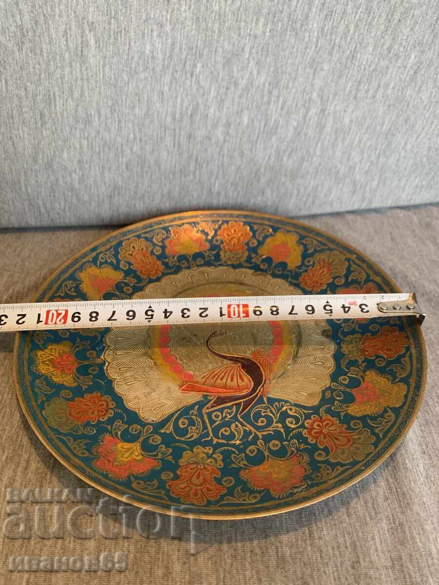 Μεταλλικό πιάτο τοίχου με παγώνια - 5